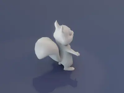 Cartoon Squirrel Animated Base Mesh 30 Animations 3D Model Low-poly 3D model