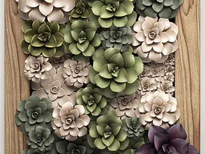Echeveria Vertical garden 53 3D model