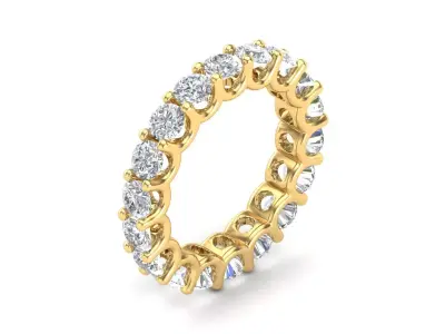 U Shaped Eternity Ring 3 point 8 mm stone size swiss 15 and EU55 3D print model