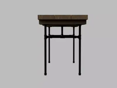 Industrial Pipe Fitting Bench Free low-poly 3D model
