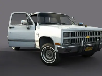 Chevrolet C10 1982 White Low-poly 3D model