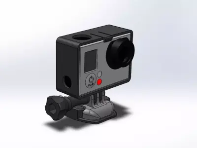 GoPro Camera flat mount 3D print model