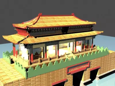  Chinese ancient house  3D model purchase