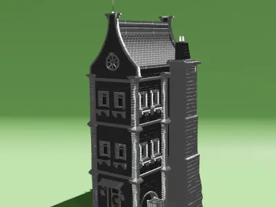 Winter House Low-poly 3D model