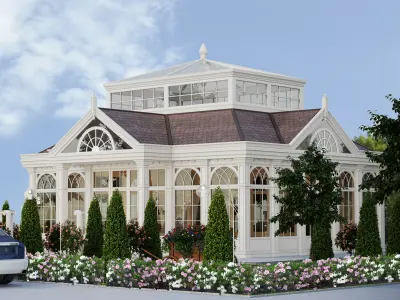 Classic home Low-poly 3D model