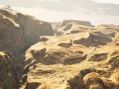 Desert Terrain-Game Ready 3D Model Low-poly 3D model