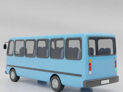 Cartoon bus 3D model