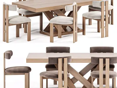 Milanese Luxury Dining Room Table  Hygiea Chair 3D model