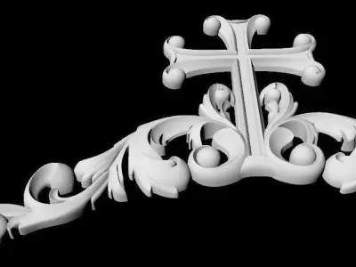 Central decor ornament for furniture 3D model 812