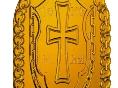 Orthodox Church Panel - Crosses and Crown 3D print model