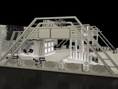 Booth Exhibition Stand a296 3D model