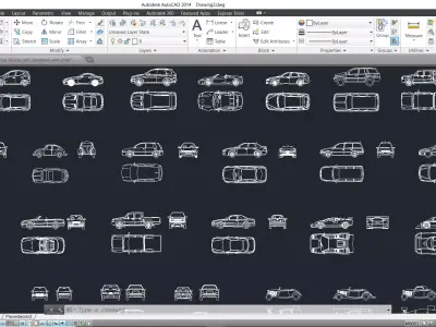 Autocad cars blocks 3D print model