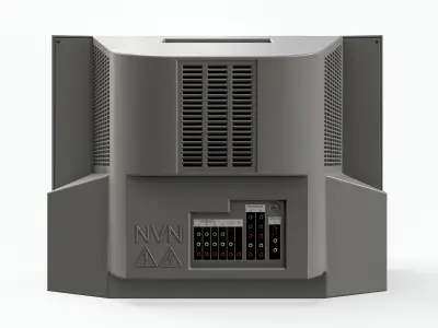 2000s CRT TV Gray Low-poly 3D model