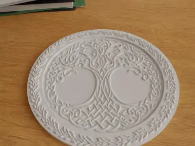 celtic tree coaster - wall decor - table top stl 3D print model