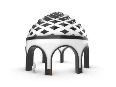 Dome Temple Diamond Pattern 3D model
