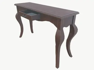 Wooden Desk Side Dressing Table Low-poly 3D model