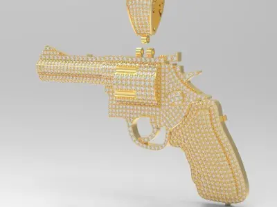 Diamond colt revolve Gun pendant 3D print model