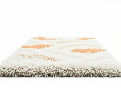 Fluffy Abstract Patterned Rug for Cozy Interiors Low-poly 3D model