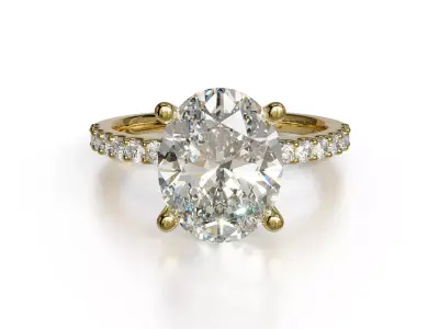 Oval Engagement Ring 3D print model