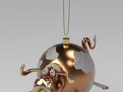 Bull christmas ball 3D model