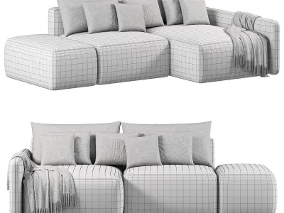 Portlend Serogo Sofa Low-poly 3D model