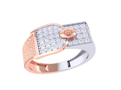Mens gemstone diamond men Ring with details images 37 3D print model
