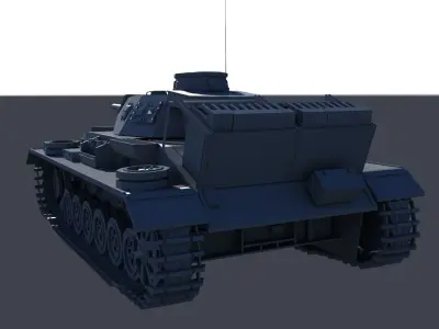 BattleTank world war ii tank Low-poly 3D model