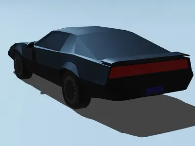 Kitt low poly model car on sky Low-poly 3D model