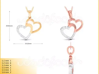 light weight yellow gold  diamond pendent -DOC-P8111 3D print model