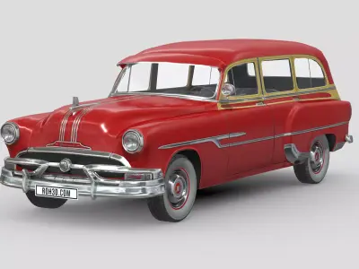 Pontiac Chieftain Deluxe 1953 Low-poly 3D model