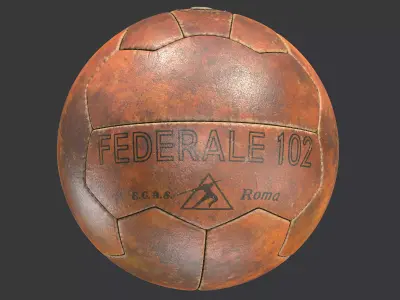 Vintage Soccer Ball Federale 102 Italy 1934 3D model