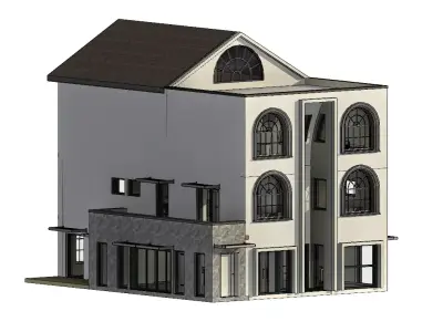 Small Apartment 3D House plan  Low-poly 3D model