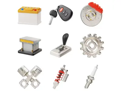 Automotive 3D Icon 3D model