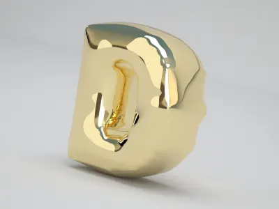 D Balloon Gold 3D model