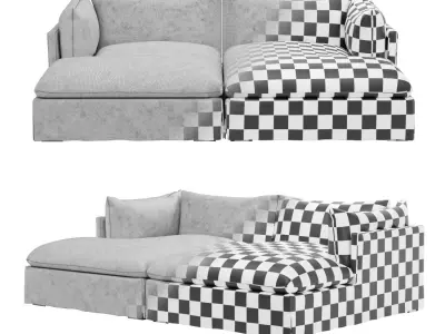 Four Hands Atelier Habitat Double Chaise Sectional 3D model