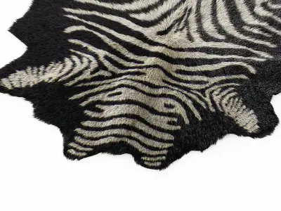 Zebra rug black 4 3D model