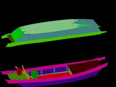Game Traffic - Small wooden boat 03 3D model