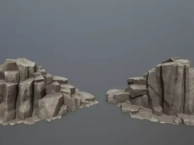 cliff rocks Low-poly 3D model