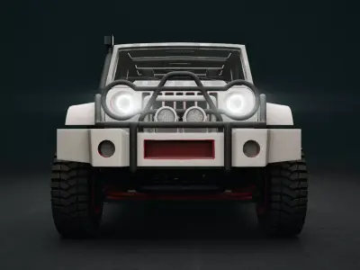 Rigged Jeep Low-poly 3D model
