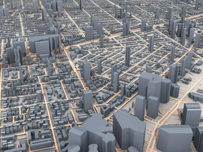 10 Models American Cities Low Poly Collection Urban Landscape
