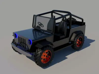 Modified Jeep  Free low-poly 3D model