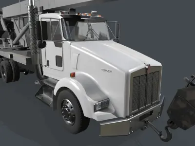 Kenworth T800 Crane Truck Low-poly 3D model