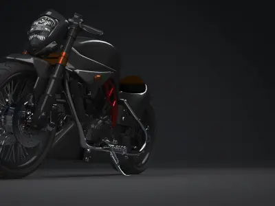 Modified Street Fighter Motorcycle Low-poly 3D model