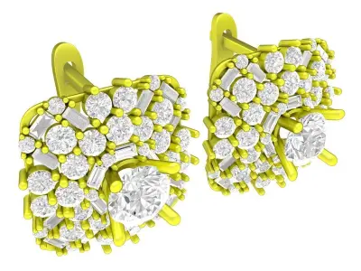 7058 luxury hongkong diamond women earrings 3D print model