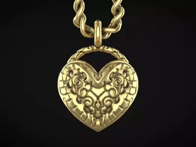 heart pendant special model 3D print model
