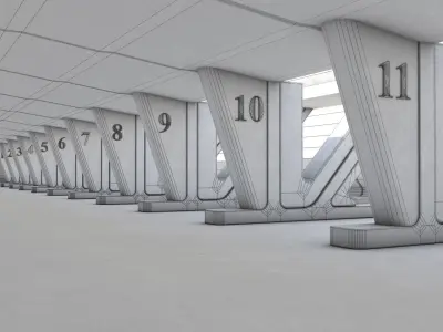 Hangar Studio Gallery Low-poly 3D model