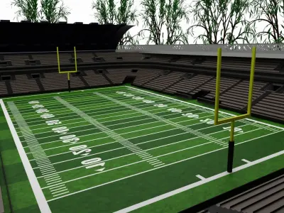 American football stadium Low-poly 3D model 12