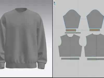 Mens Sweatshirt 3d Model 3D model
