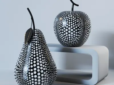 Decor Set pear and apple sculptures 3D model