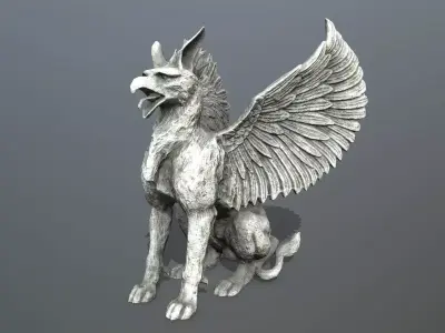 Statue Creature Low-poly 3D model